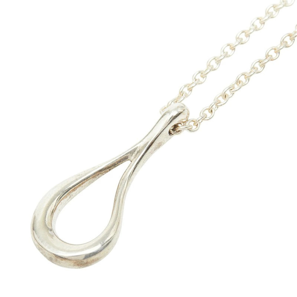 Tiffany Co Elsa Peretti Open Teardrop Chain Pendant Necklace Sterling Silver